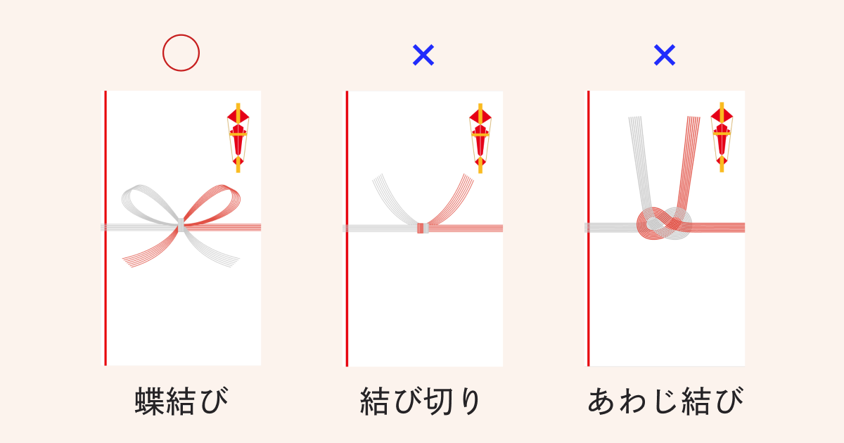 ご祝儀袋（のし袋）の水引では「結び切り」はタブー